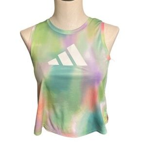 Adidas Tank Girl semi mint rush shirt Aeroready neon tie dye sleeveless NWT Sz M